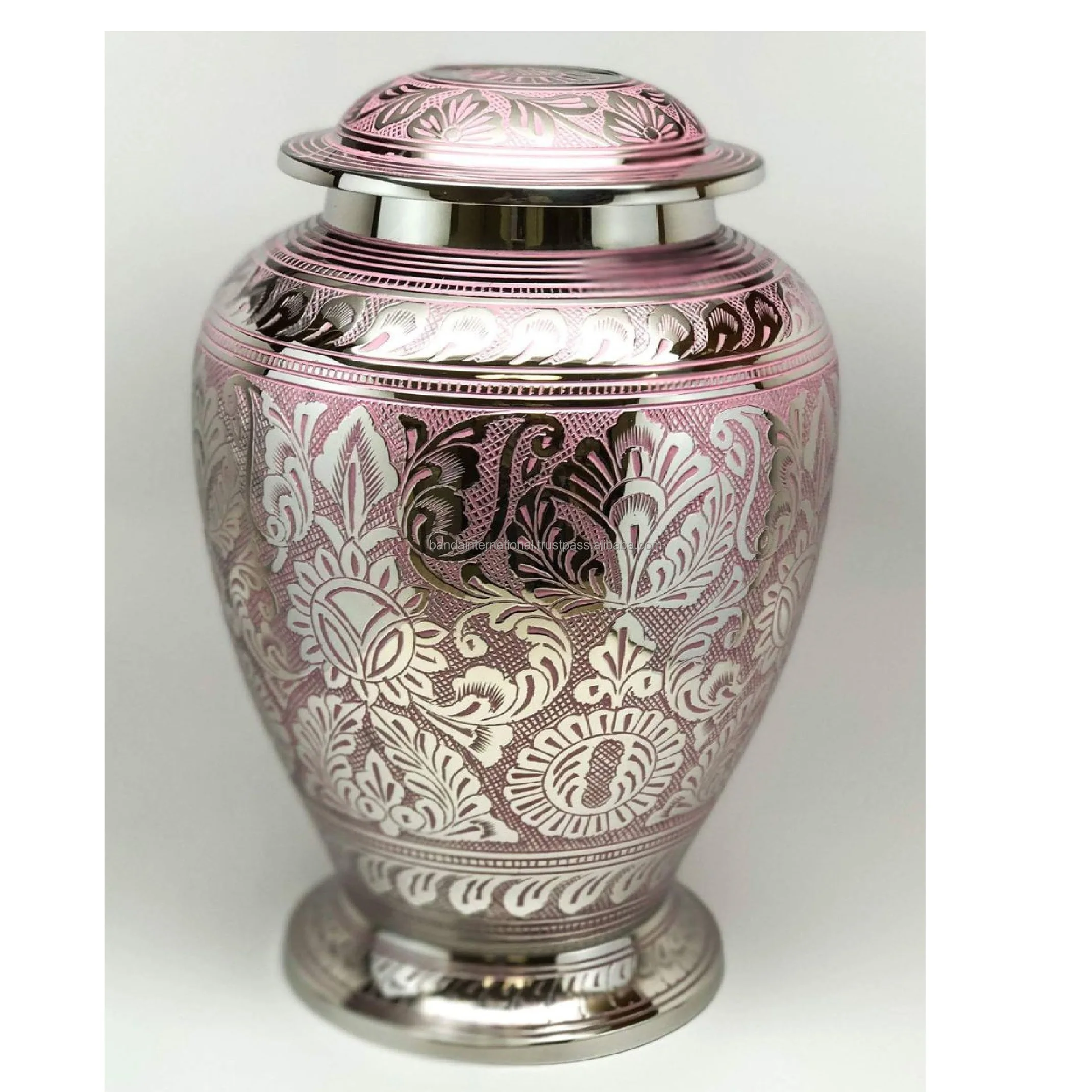 Wholesale Adult Funeral Cremation Urns for Human Ashes Metal Aluminum Cremation Western Style Urn from India