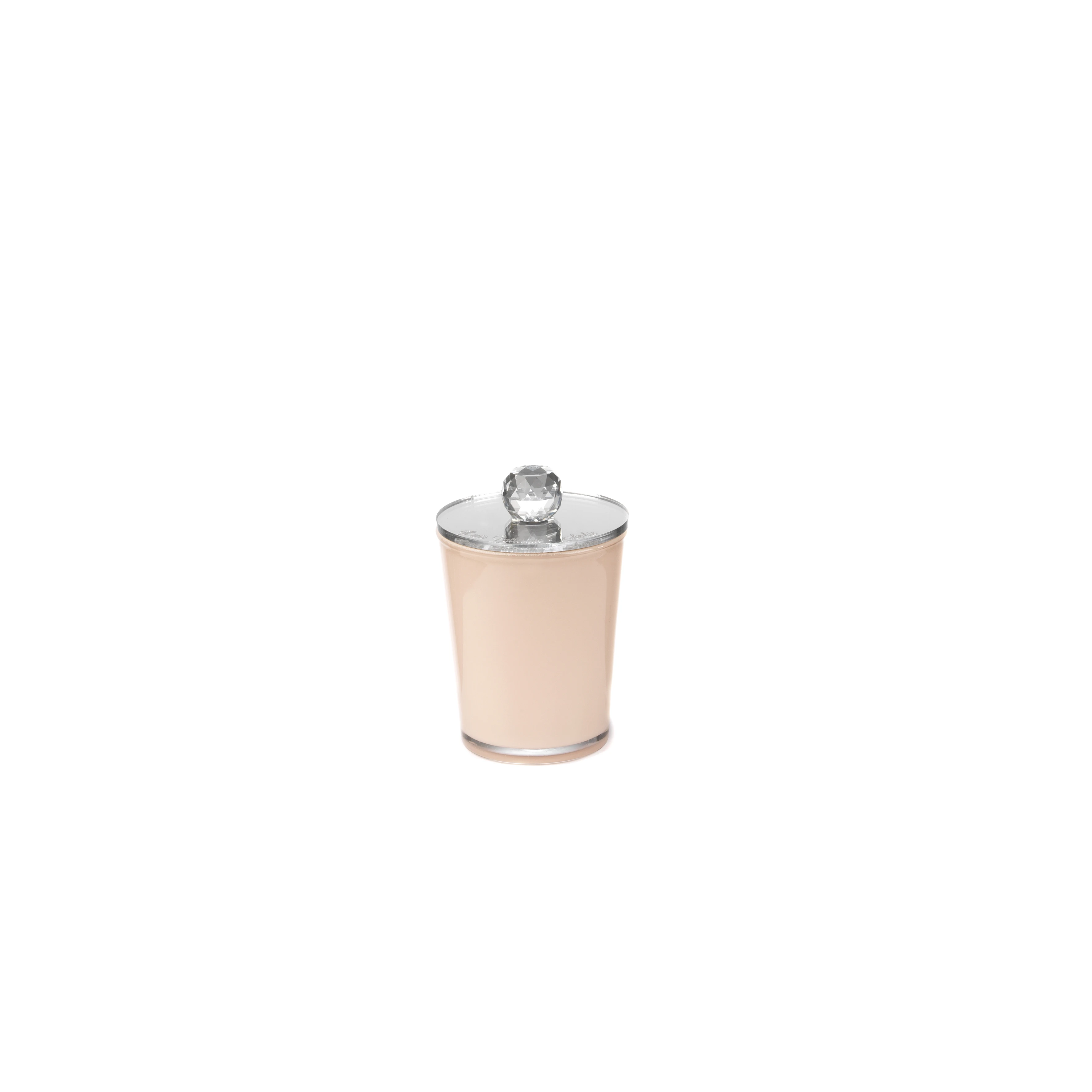 CANDLE IN COLOURED GLASS WITH PERSONALIZED LID IN PLEXIGLASS GOLD OR SILVER