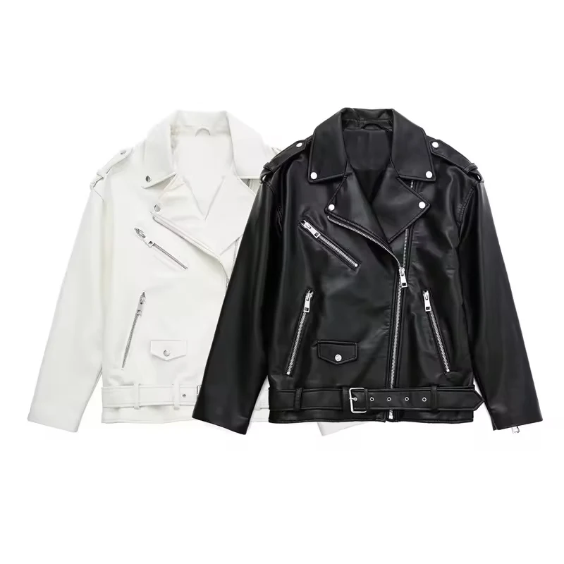 Wholesale Motorcycle Ladies Genuine Sheep Leather Jacket Ladies Cropped Bomber Style Fashion Spring Real Motorbike Jacket