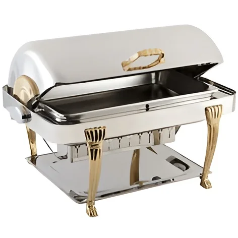 Low Prices Arabic Style Gold Plated Chafing Dish In Steel Good For Arabic Wedding & Buffets Chafing Dishes With Hammered Lid