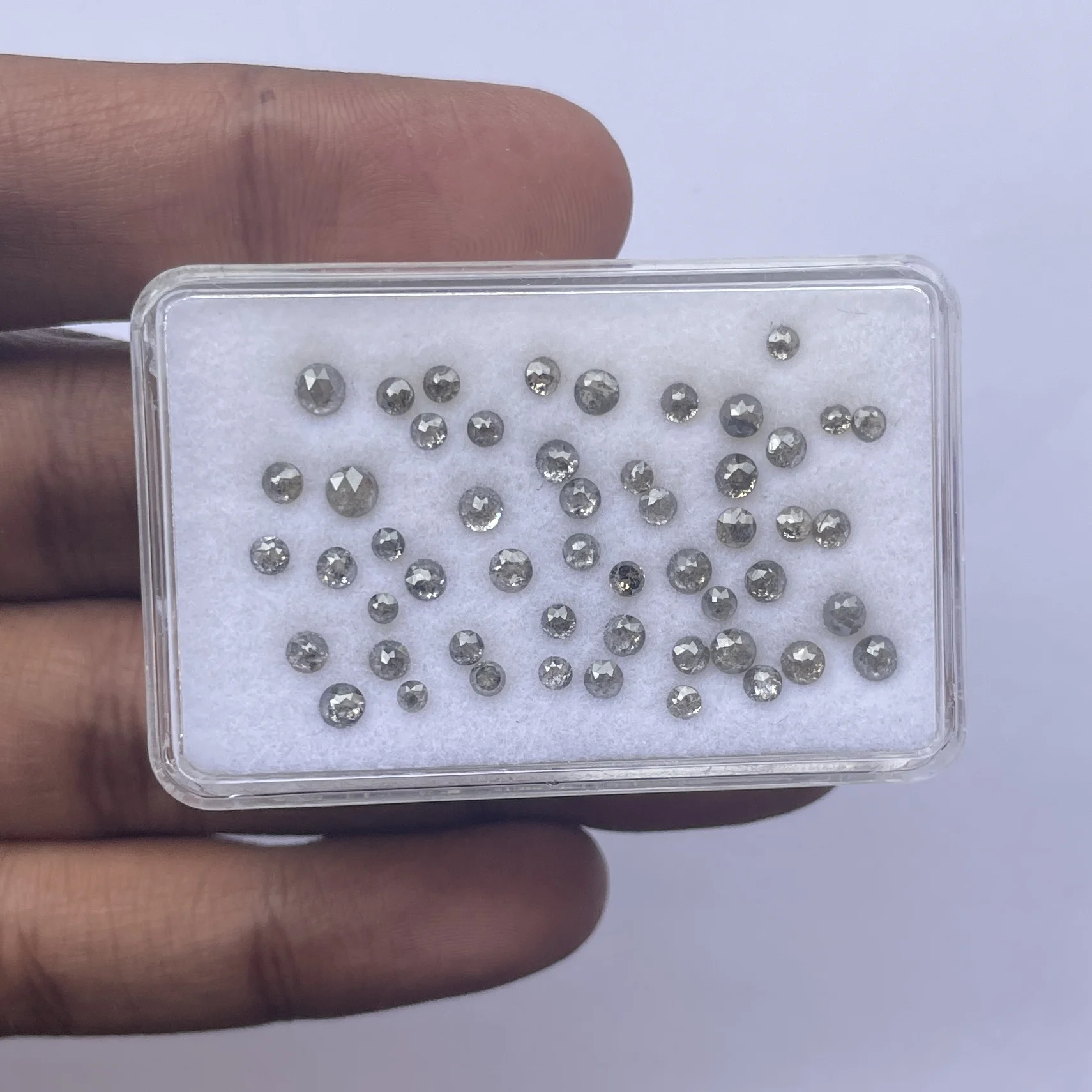 2mm 4mm Natural White Salt and Pepper Diamond Round Rose Cut Loose Gemstone Bulk Supplies for Jewelry Black Fancy Color Diamonds