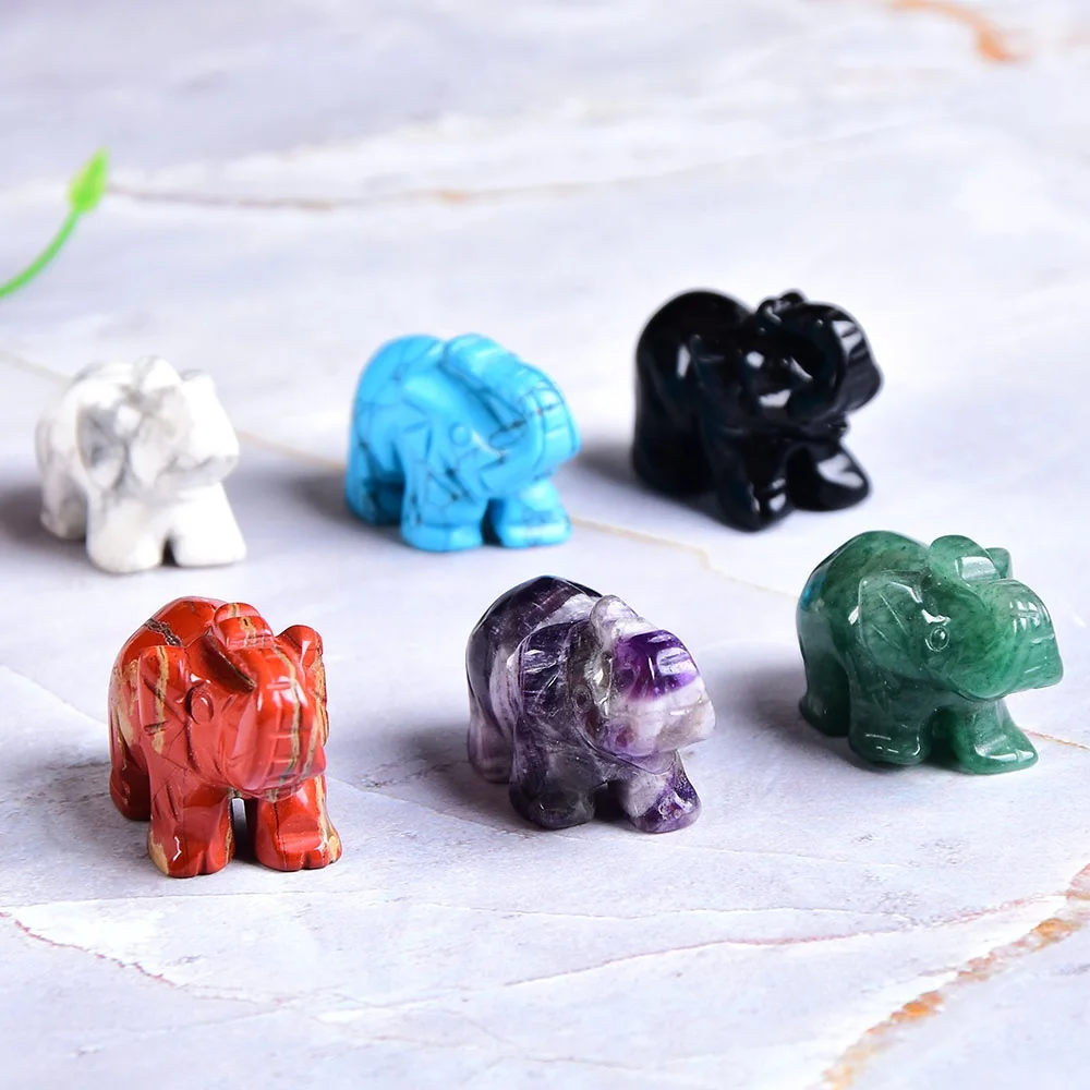 Wholesale Natural Strawberry Quartz Gemstone Elephant Statue Crystal Figurines Animal For Reiki Healing Meditation & Vasstu