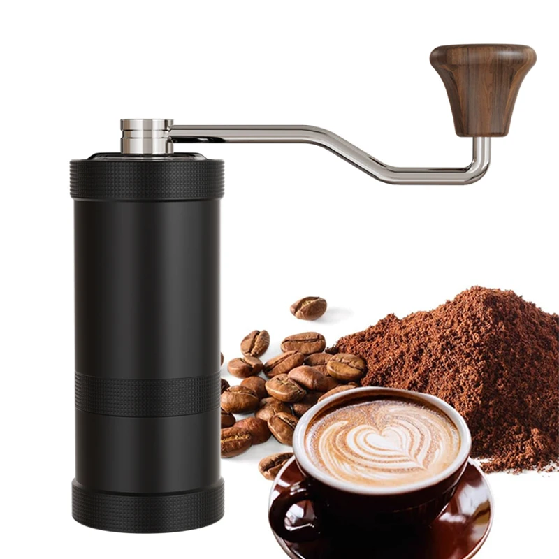 Hand held CNC Stainless Steel Conical Burr Coffee Bean Grinding Mills Manual Coffee Grinder Wholesale With Adjustable Setting