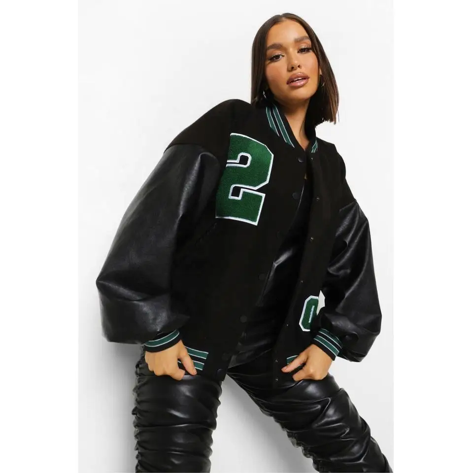 2023 Fall Winter Womens Jacket Coat Ladies Custom Varsity Jacket letter Crop Varsity Jacket For Women plus size