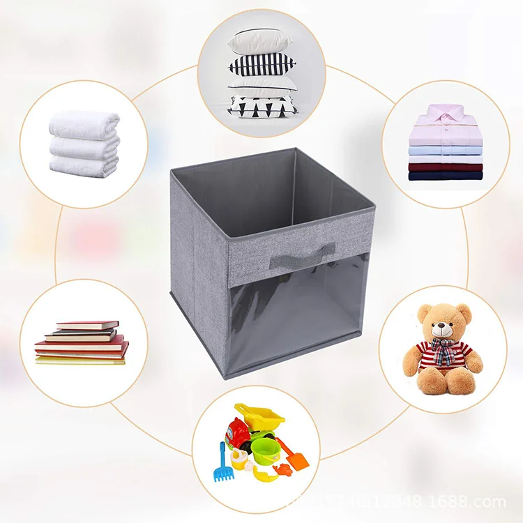 Non Woven Storage Cubes PVC Storage Boxes & Bins Wardrobe Promotion Clothing Organizer Rectangle Foldable Clothes Organiser