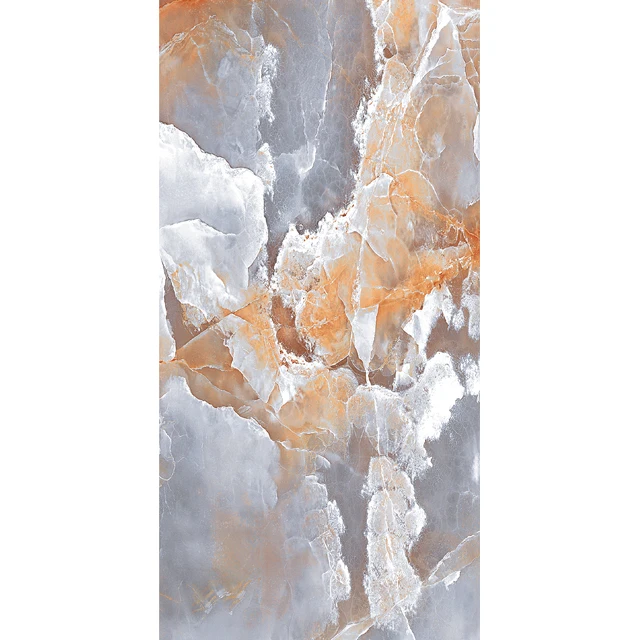 Latest Collection of onyx golden with super glossy effect polished porcelain floor tiles and marble finish from Arkiton company