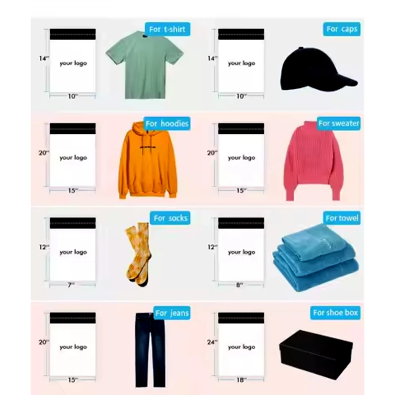 Custom Clothes Packaging Biodegradable Compostable Postal Self Seal Shipping Plastic Printed Poly Mailer Mailing Poly Bags