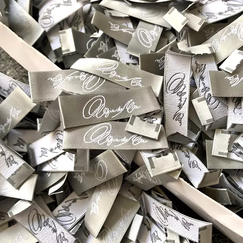 Factory Direct Custom Satin Clothing Tags with Branded Logo Printed Woven Labels for Garments Shoes Bags Personalized Design