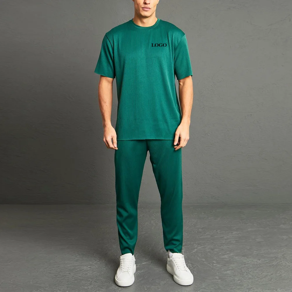 Wholesale Price Summer Wear Clothes 2023 Tracksuits For Boys / High Quality Stylish Boys Two Piece Pleated T-shirt & Jogger Sets