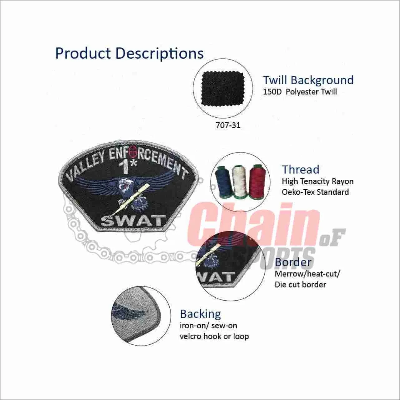 Custom Design High Quality Embroidery Patch Machine / Handmade Made to Order with Custom Logo