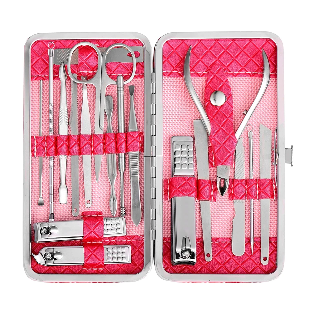 One Nail Manicure Set Nail Clippers Tools for Household 12/16Pcs Stainless Steel Ear Spoon Nail Cutters Scissors Kit