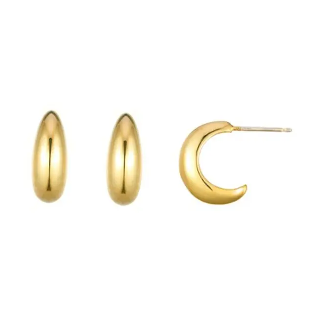 Серьги-кольца Zoe Huggie, сделанные в корейских ювелирных изделиях, золотые серьги-поп-звезды и модные украшения влиятельного лица, современные серьги