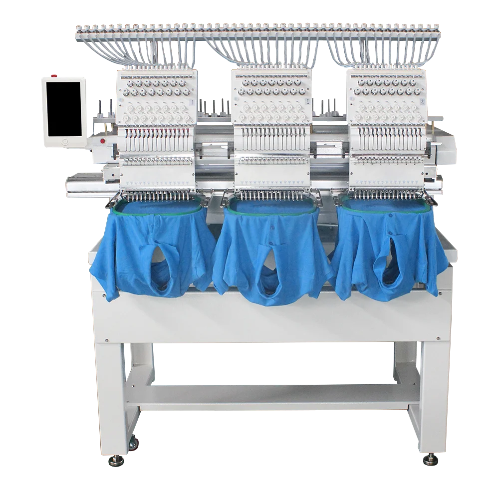 REHOW high effciency two heads double head hat t-shirt flat embroidery machine price 12 needle automatic computerized embroidery