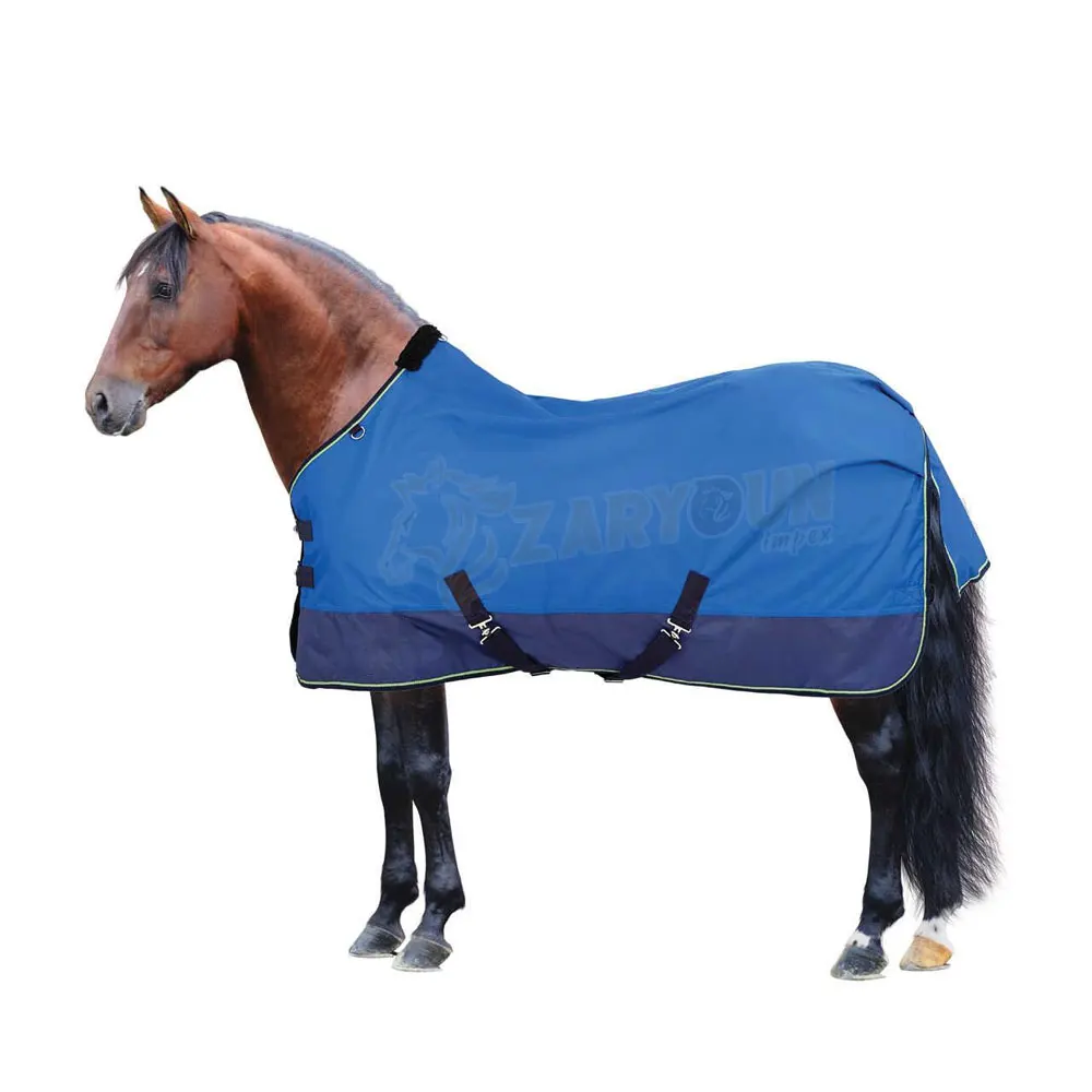 Custom Solid Nylon Polyester Horse Rug Covers Comfortable Durable Waterproof Plain Horse Sheet with Cotton Filling Canvas Shell
