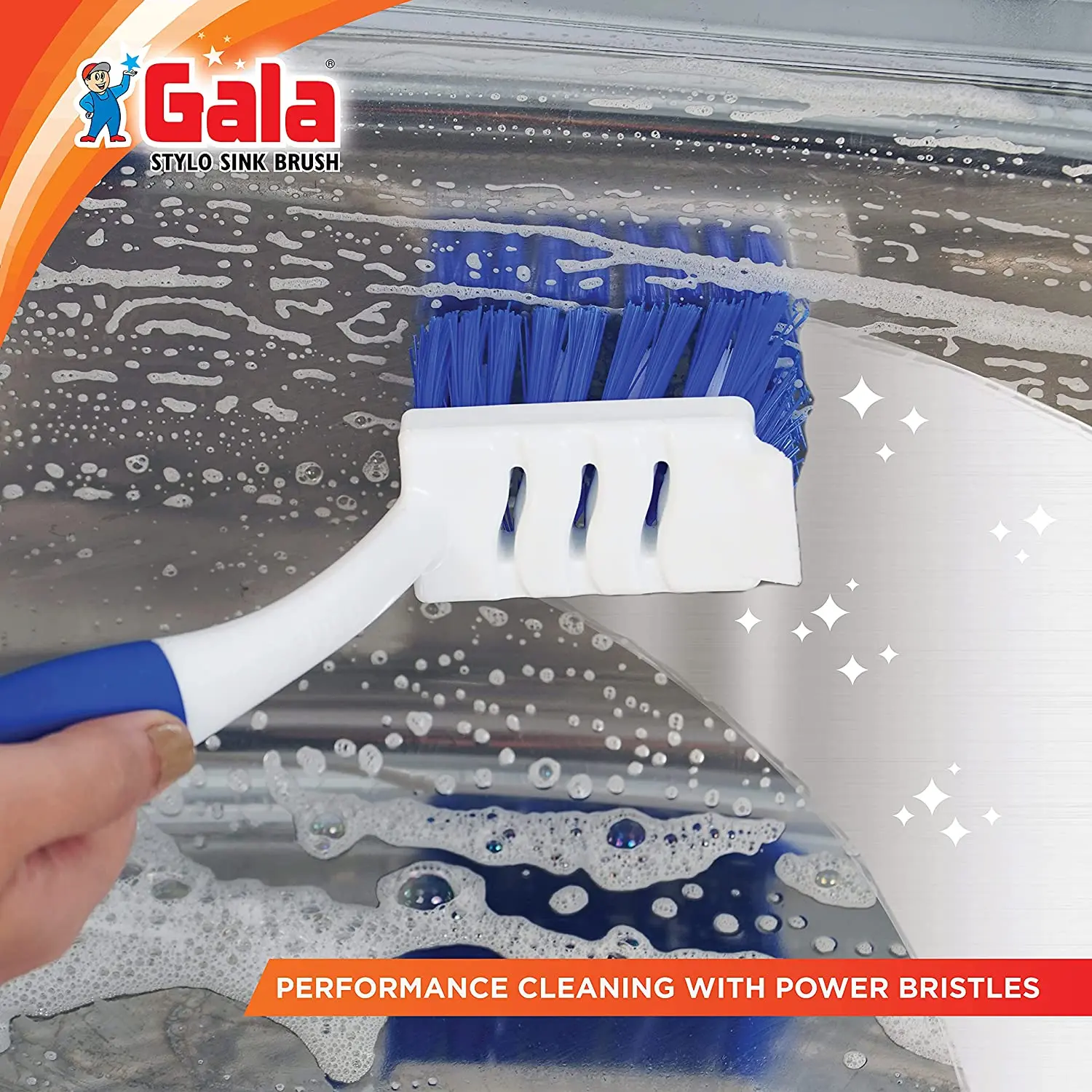 Gala No Dust Floor Broom Synthetically Engineered bristles & Sponge Non-Stick Wipe Brushes and Dustpan Set