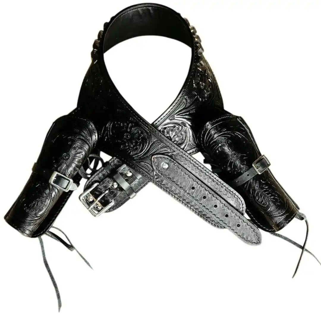 Premium Full Grain Leather Holster Fully Adjustable Handtooled Floral Carving English horse racing products from india