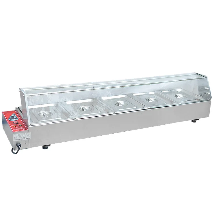 5 лотков тепловой суповарка с бассейн FY-5A коммерческих нагревательная плита для супа быстрого приготовления Мармит