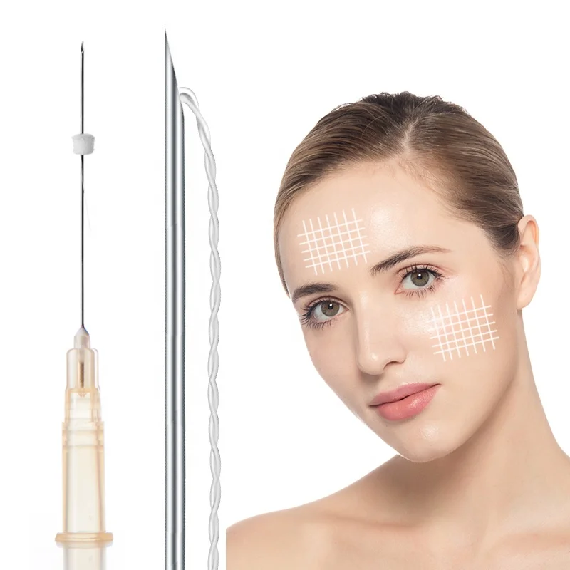 Medical absorbable 26g 38mm 60mm 90mm somker lines lip contour nasolabial folds face lifting tornado pcl thread