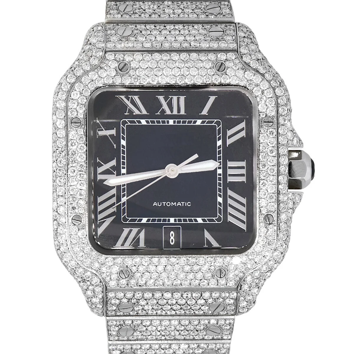 Мужские механические часы с черным циферблатом