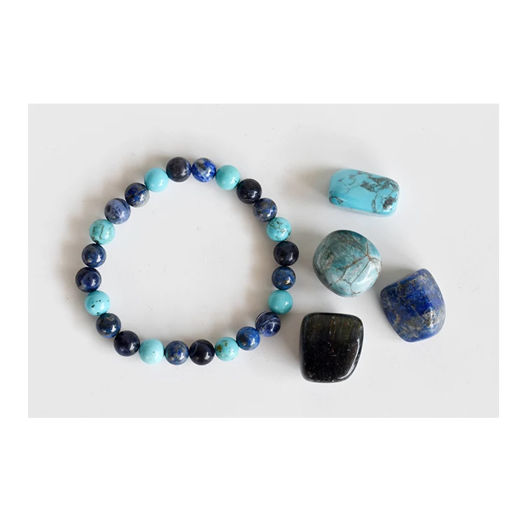 Good Quality Polished Tumbled Stones Meditation Gift Grounding & Energy Balancing Perfect THROAT Chakra Crystals Kit