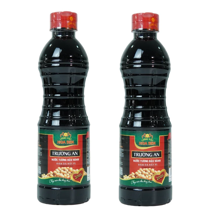 MOQ Support Organic 90% Low Soy Sauce OEM Type Packing Price Reasonable Truong An Soy Sauce 500ml Tuong Viet Hoa Sen
