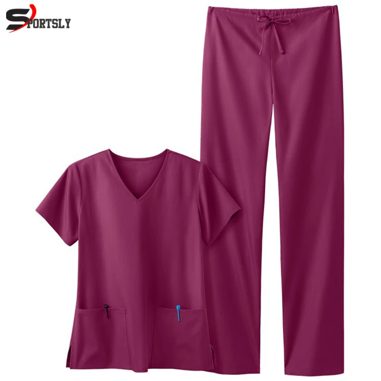 Bulk Custom Hospital Nursing Uniform Scrubs Suit Uniform Nurse Scrub Medical Uniform Set