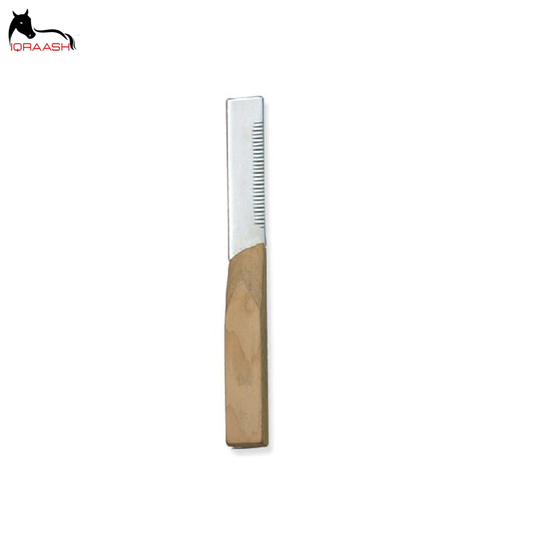 Iqraash standard Professional Comb Knife Horse Hair Scissors Horse Mane and Tail Thining Knife with solid Wooden Handle