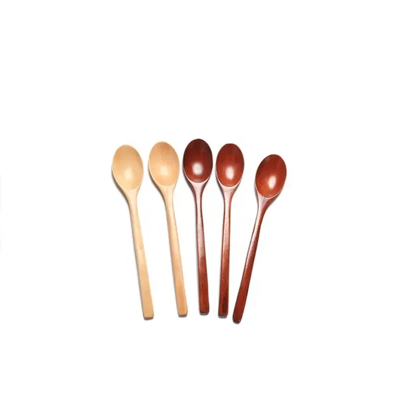 Metier High Quality Natural Wood Bamboo Scoop Kitchen Spice Tea Honey Coffee Tools Soup Teaspoon,Bamboo Spoon Set of 6 Pcs