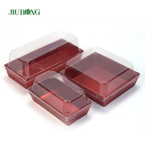 Custom Bakery Dessert Cookie Macaron Pastry Paper Packaging Transparent Cake Box with Clear PVC Lid