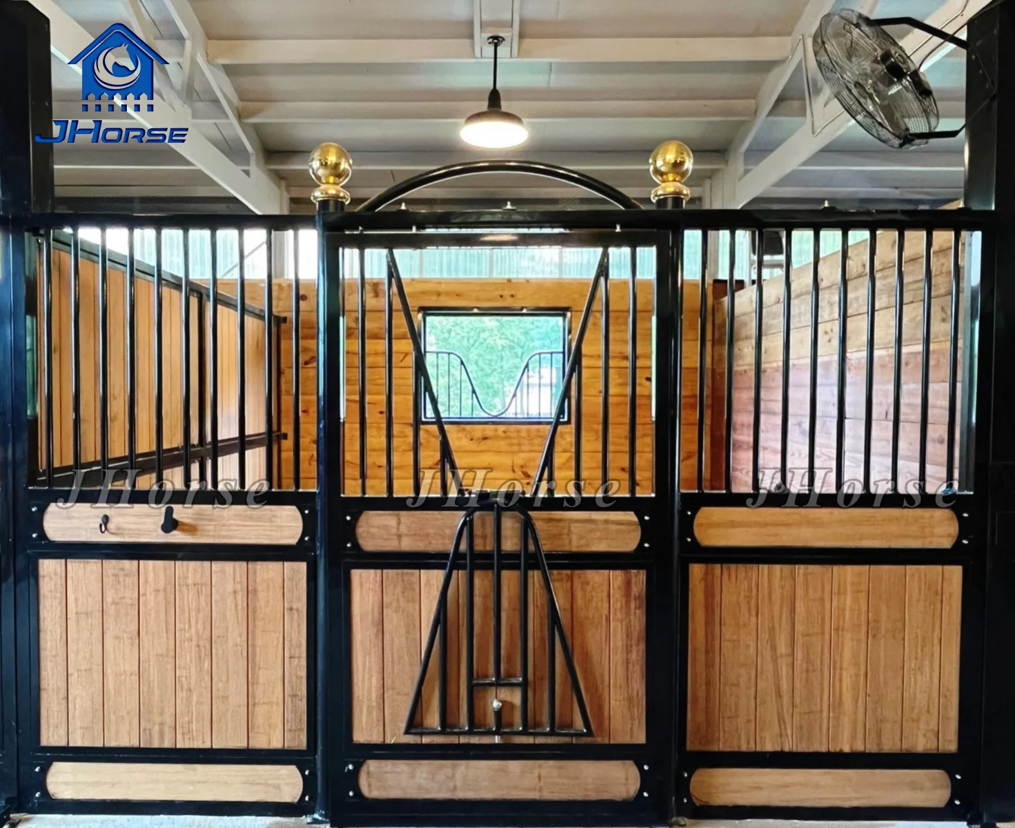 JHorse Customized  Equine Barn Supplies Husbandry Equipment Prefab Horse Stall Horse Stable with Sliding Door