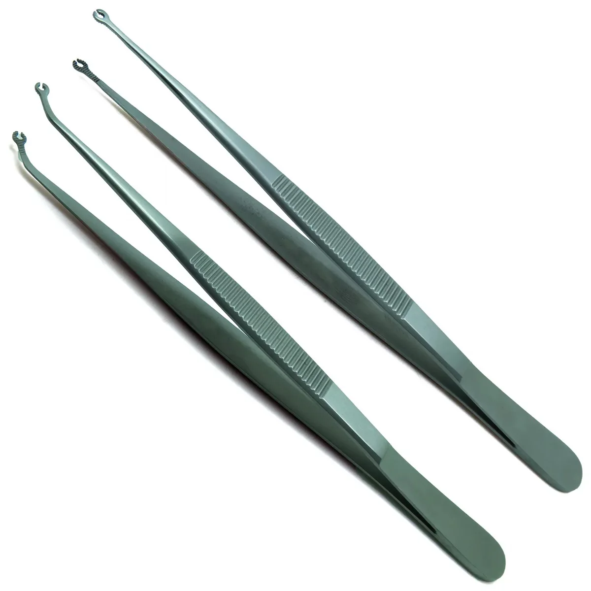 2 Pcs Dental Corn Suture Angled & Straight Pliers 6 Surgical Forceps Tweezers