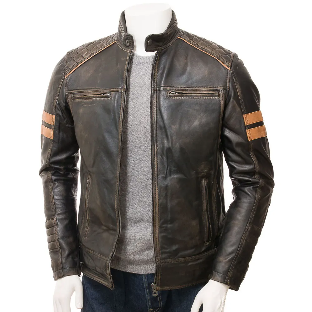 Vintage Leather Biker Jacket - Top-quality Craftsmanship, Distinctive Style, And Timeless Appeal For Motorcycle Enthusiasts