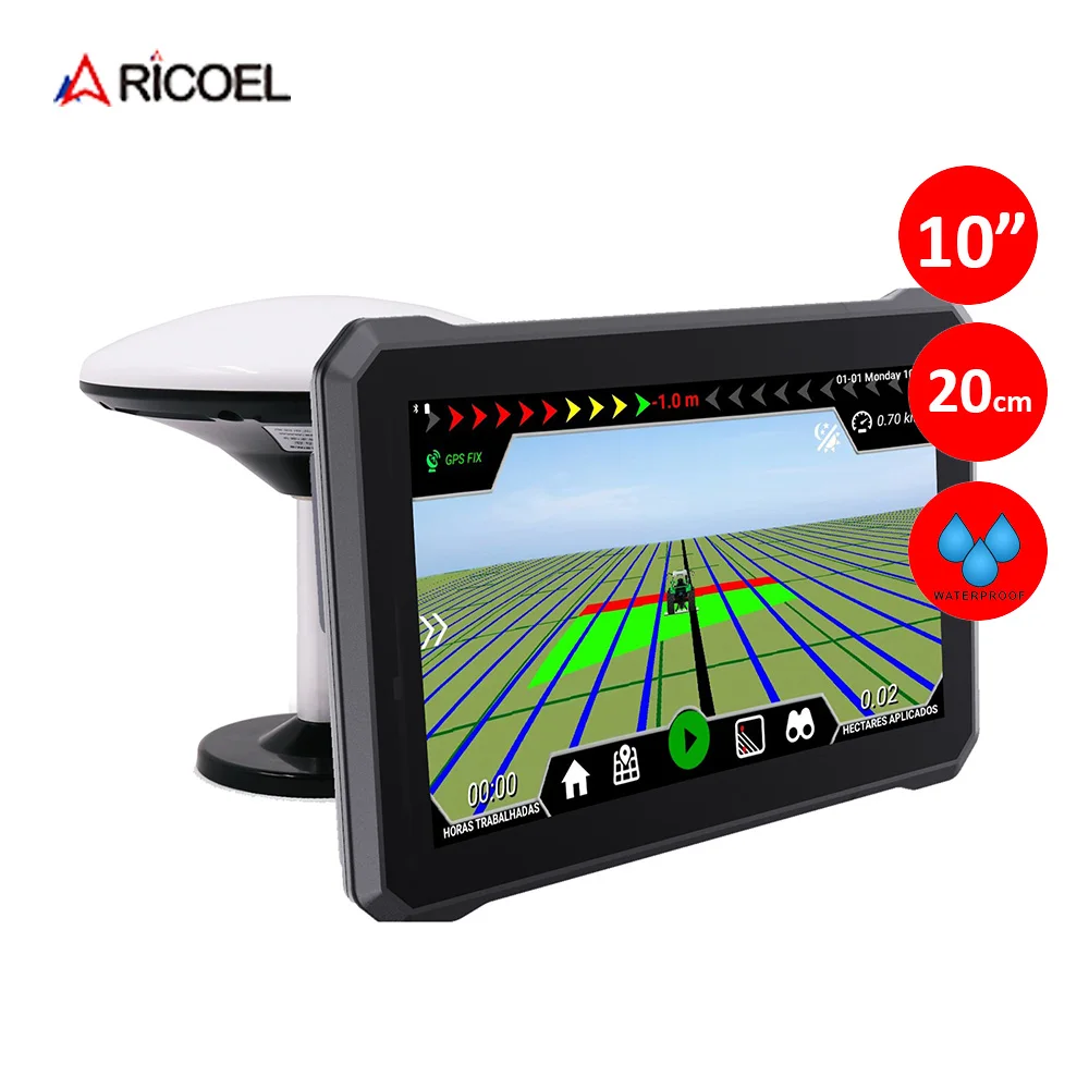 RICOEL 10-inch IP66 Rugged P2P 20Accuracy 20cmTractor GPS System Agri GPS guidance for tractors