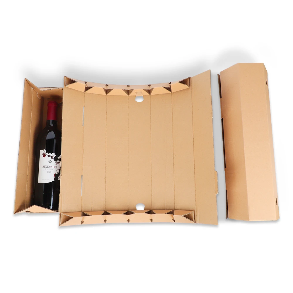 Portable Round Folding Box Packaging Custom Print Colour Paper Cardboard Gift Wine Bottle Champagne Packaging Wine Box