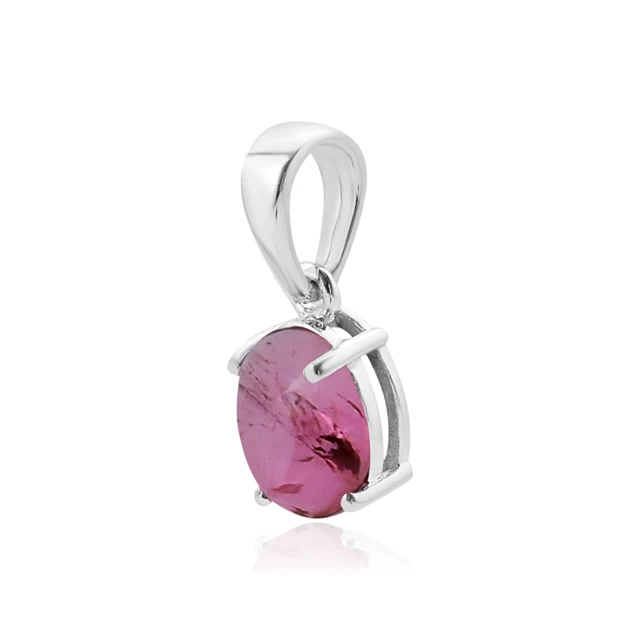 Charm pendant natural stone 925 sterling silver tourmaline gemstone pendant fine Jewelry