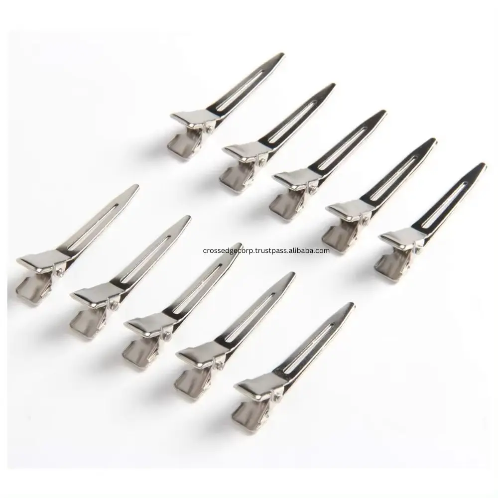 Wholesale Claw 55mm Single Prong Curl Clips Metal Alligator Hair Pins for Extensions DIY Clip Material Sale