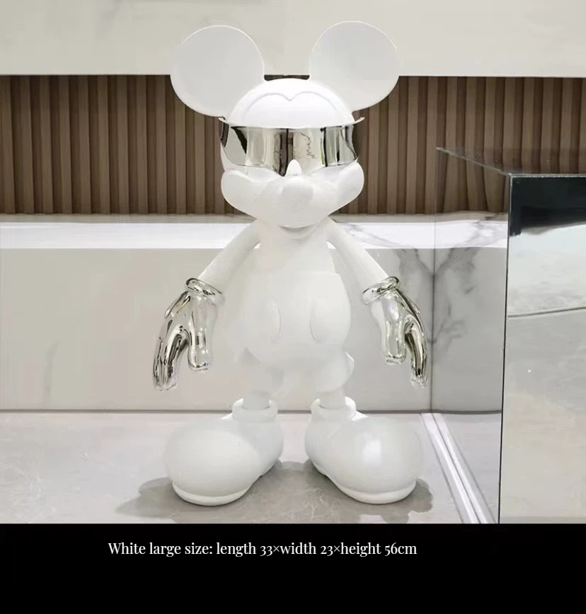 Modern Cyberpunk Mickey Mouse Ceramic Figures Unique Multi-Functional Design for Living Room and Bar Decor