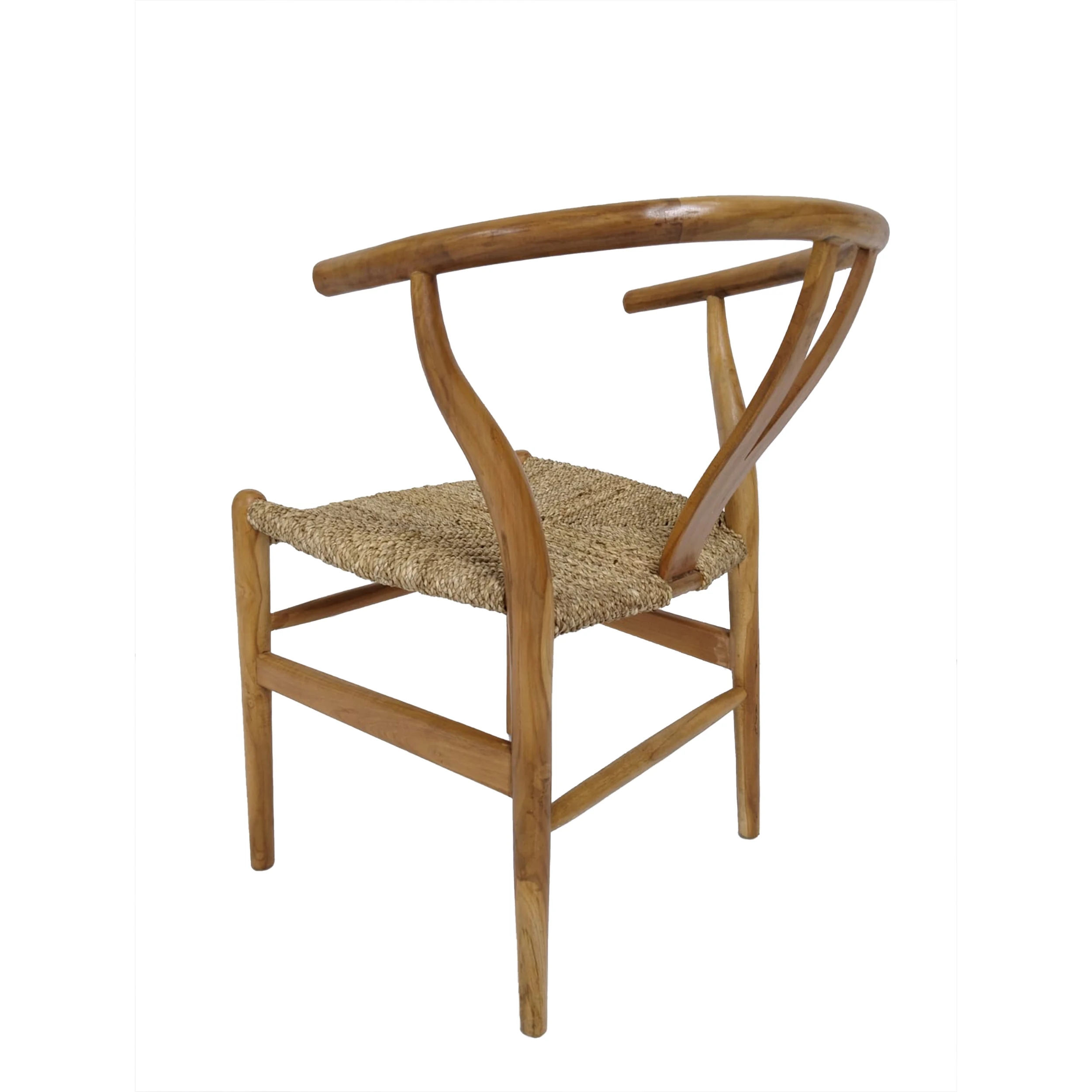 New Design Factory Price Wholesale Wooden Frame Dining Chair with Seagrass Weaving for Cafe Restaurant Dining Area Bistro