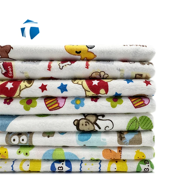 Милый маленький медведь дети принт 100% хлопок Удобная дышащая фланелевая ткань