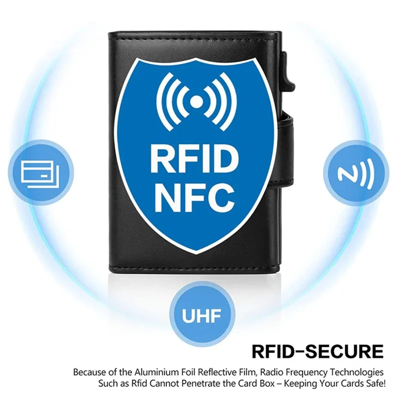 Мужской кошелек с отделением для кредитных карт и RFID-защитой из натуральной кожи индивидуальным логотипом