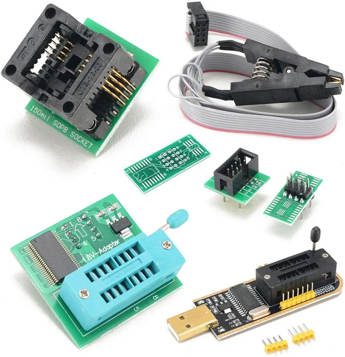 EEPROM Memory Programing Flash Bios Programmer Ch341 USB SPI Flash Programmer Sop8 DIP8 Programmer Kit