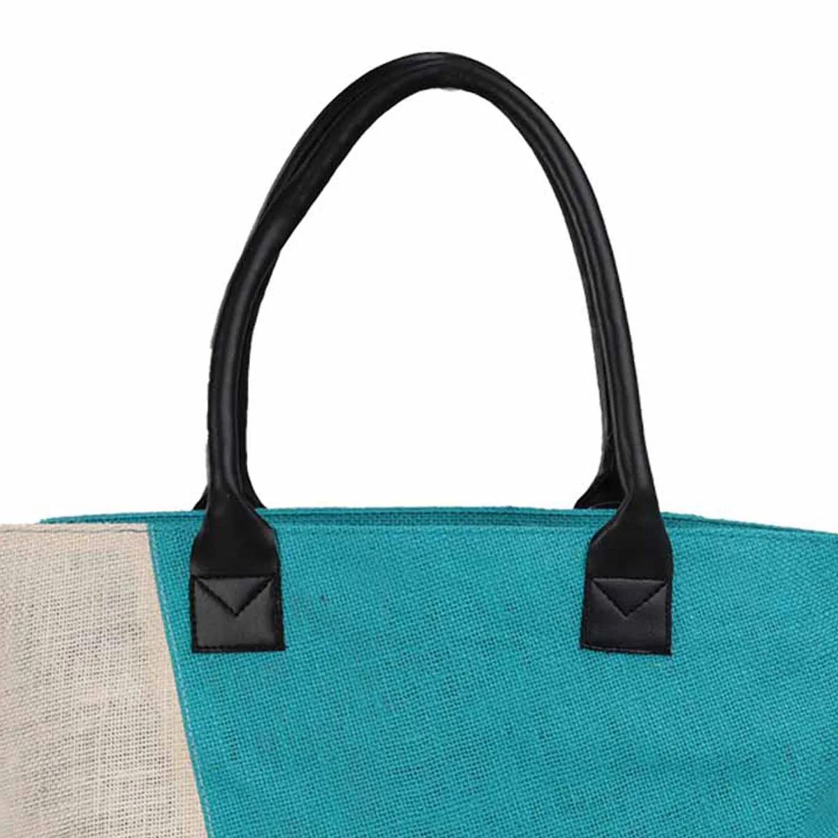 Nice looking jute shoulder bag for travels marketing gifting with leather handle & outside pocket made in West Bengal India
