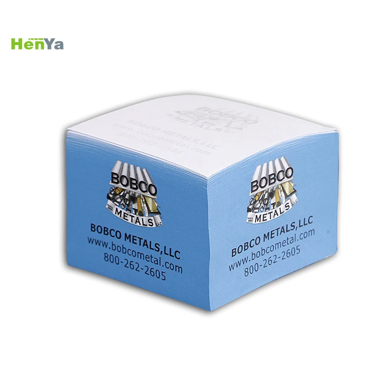 Advertising Sticky Note Cube Memo Block Printed On 4 Sides for Promotional Giveaways