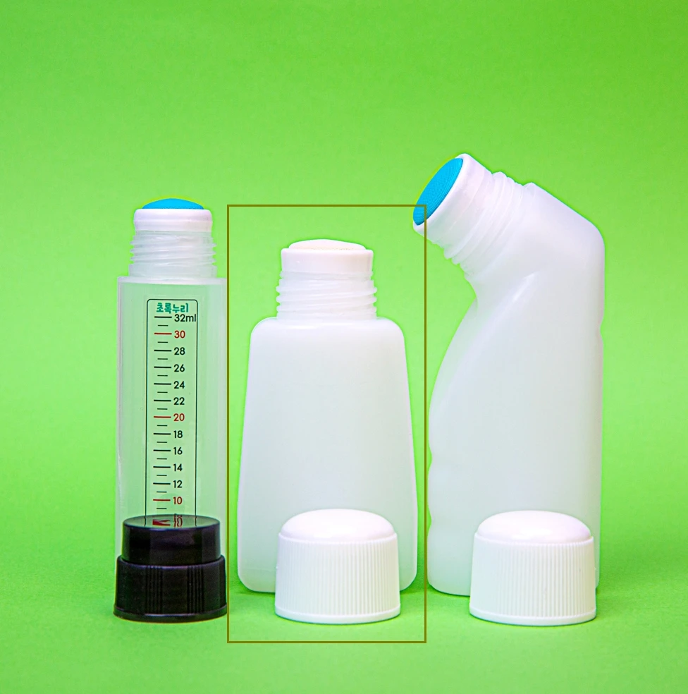 Korea Cosmetic Plastic Refill Bottle 50ml  1.7 oz Sponge Head Applicator Latex Fabric PP Non-Toxic Durable MADE IN KOREA