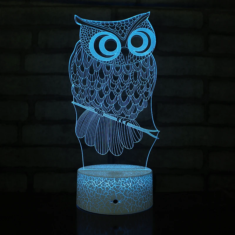 7 colors with remote control  Acrylic 3D crack  LED Night Light  Creative 3D crack  illusion Night Lamp