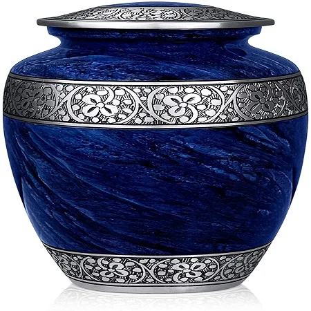 Stylish Urns Glass & Aluminum Memorial Container Jar Pot for Human Ashes Golden Color American Style Metal Urns Decorative vases