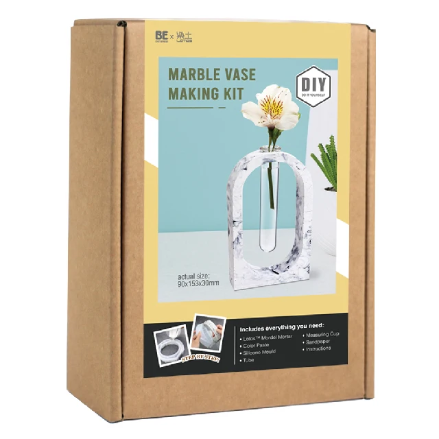 DIY marble effect concrete flower pot cement vase