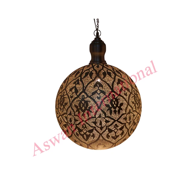 LED Modern Arabic Lantern Lamp Brass Ceiling Hanging Light Moorish Arabian Islamic Arabes Moroccan Chandelier Lighting Moroccan
