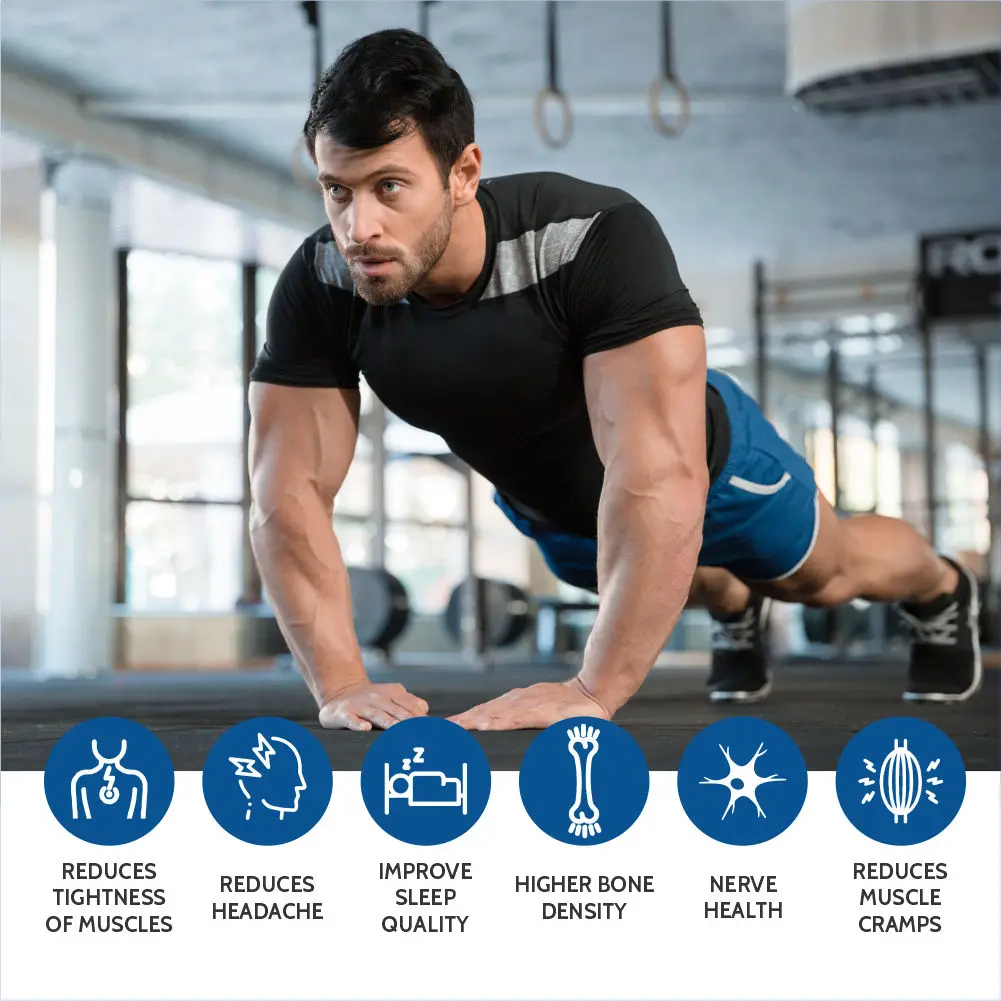 Chelated Magnesium Glycinate Supplement Tablet 2000mg supports better Sleep aid, Health and Muscle recovery