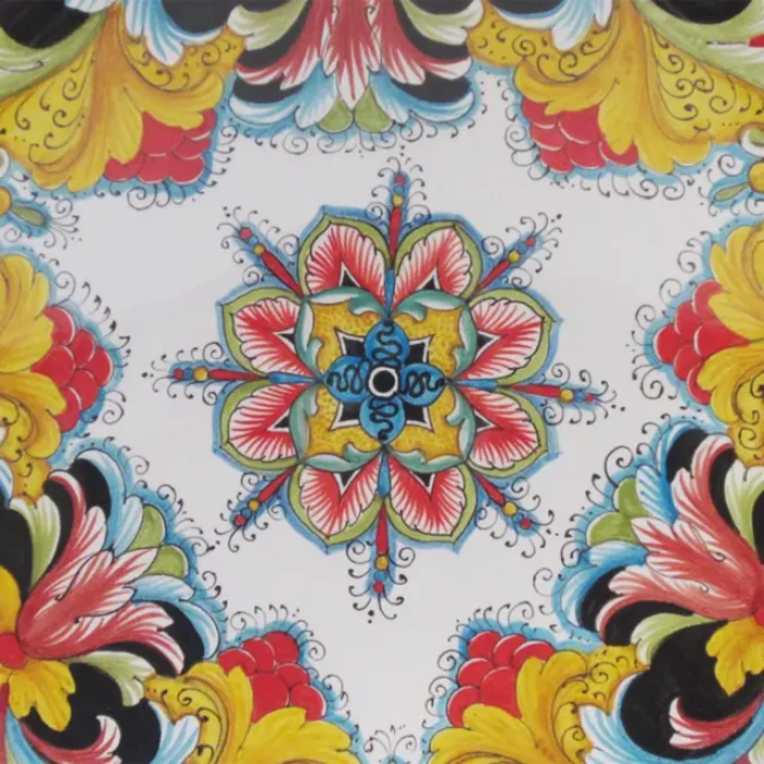 made in italy high quality handmade italian fine pottery plate for home decoration geometric design ceramic dish